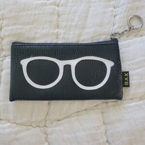 SAX Black Wallet with White Glasses Design